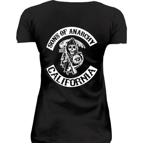 Женская удлиненная футболка Sons of Anarchy California