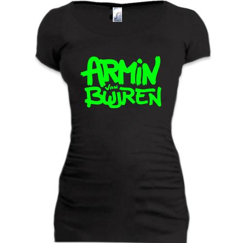 Женская удлиненная футболка Armin Van Buuren (графити)