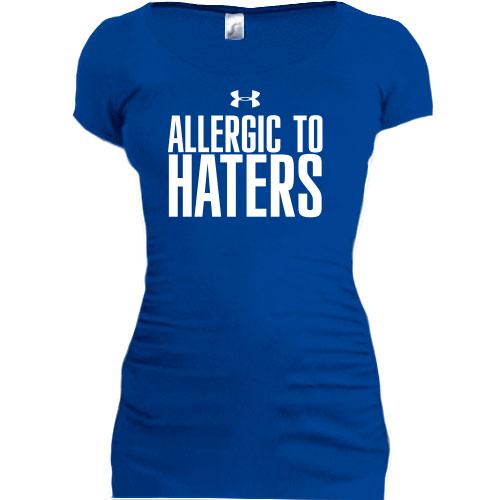 Женская удлиненная футболка Allergic to haters