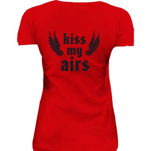 Женская удлиненная футболка Kiss my airs