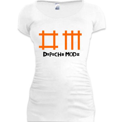 Женская удлиненная футболка Depeche Mode (2)