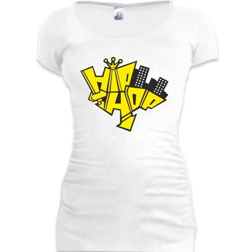 Женская удлиненная футболка Hip Hop (1)