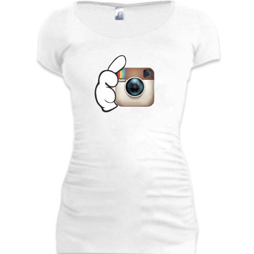 Женская удлиненная футболка Instagram (инстаграм)