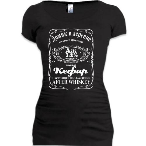 Женская удлиненная футболка Кефир - наслаждение после виски