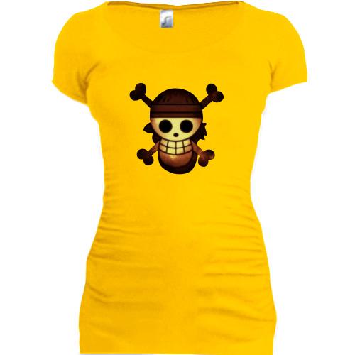 Женская удлиненная футболка Веселый череп