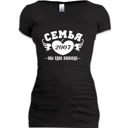 Женская удлиненная футболка Семья с 2007