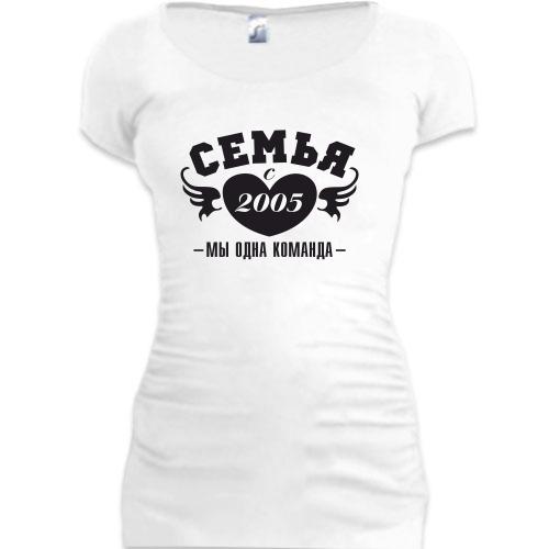 Женская удлиненная футболка Семья с 2005