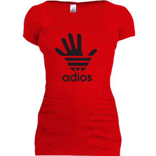 Женская удлиненная футболка Adios