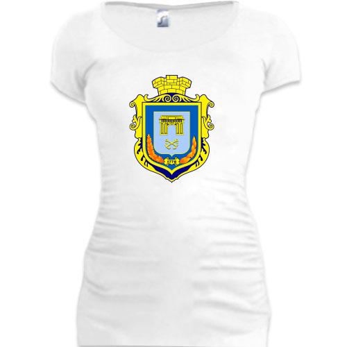 Женская удлиненная футболка с гербом Херсона