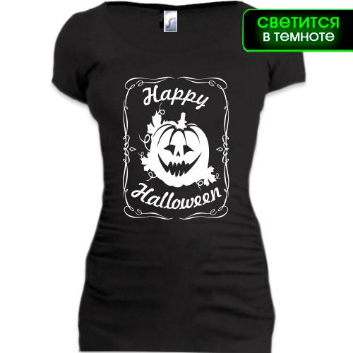 Женская удлиненная футболка Happy Halloween