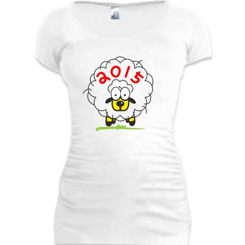 Женская удлиненная футболка овечка 2015