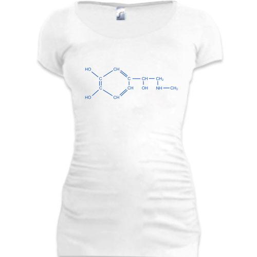 Женская удлиненная футболка с формулой адреналина