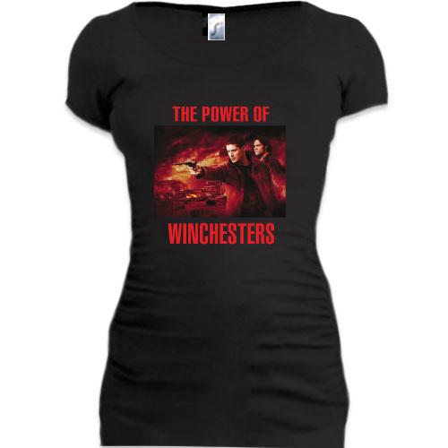 Женская удлиненная футболка The power of Winchesters