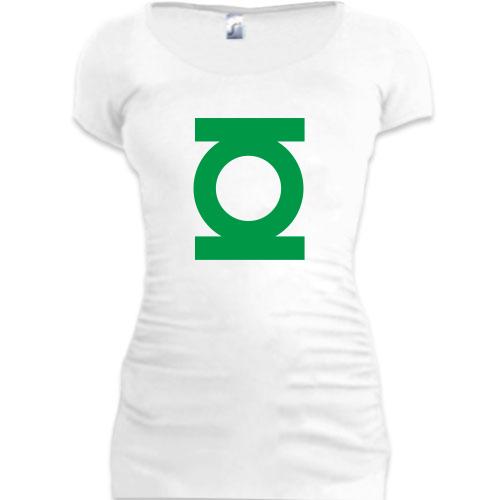 Женская удлиненная футболка Зеленый фонарь (2)