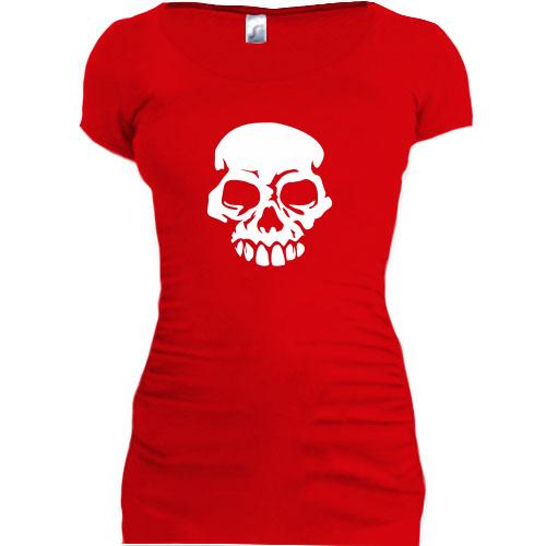 Женская удлиненная футболка с черепом (2)