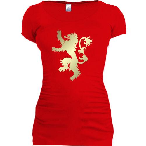 Женская удлиненная футболка с гербом Ланнистеров (2)