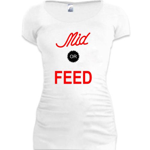 Женская удлиненная футболка Mid or feed (2)