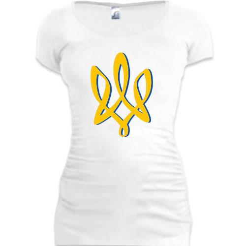 Женская удлиненная футболка с гербом в виде ленты