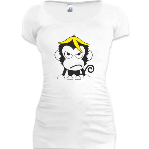 Женская удлиненная футболка Злая обезьянка