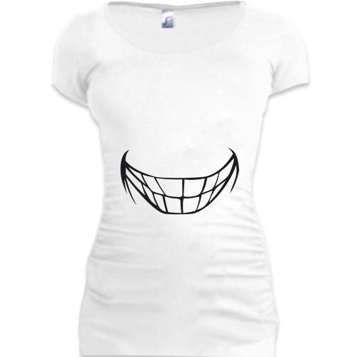 Женская удлиненная футболка с улыбкой