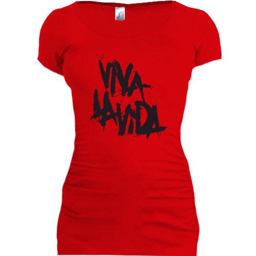 Женская удлиненная футболка Coldplay - Viva La Vida