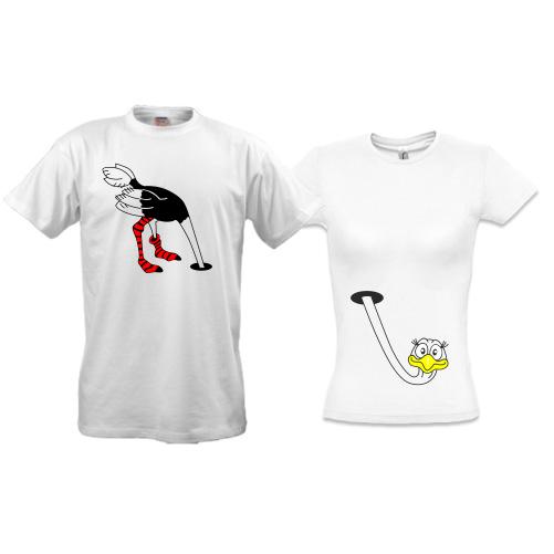 Парні футболки зі страусом