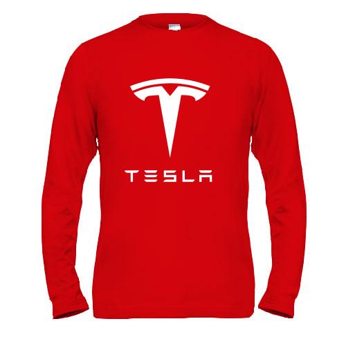 Лонгслив с лого Tesla