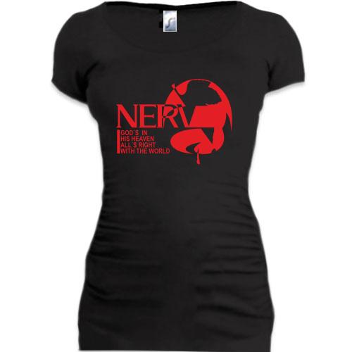 Женская удлиненная футболка Nerv (Евангелион)