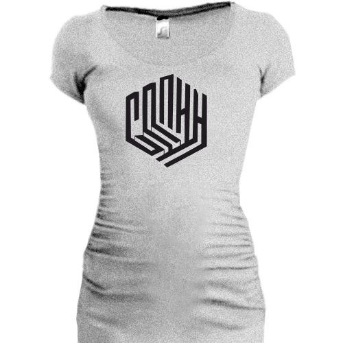 Женская удлиненная футболка Сплин (3д)