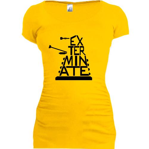 Женская удлиненная футболка Exterminate (Доктор Кто) (3)