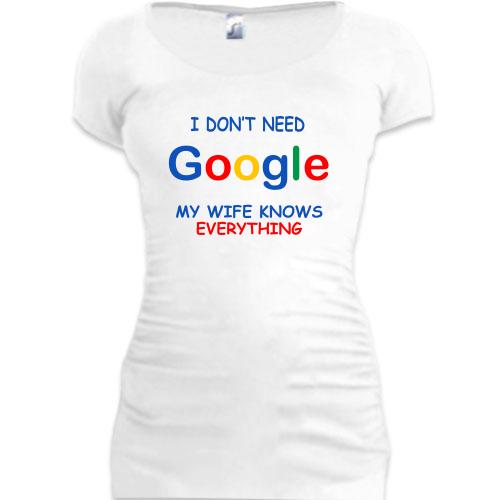 Женская удлиненная футболка I dont need Google