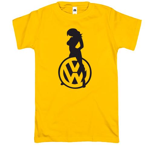Футболка Volkswagen (лого з дівчиною)