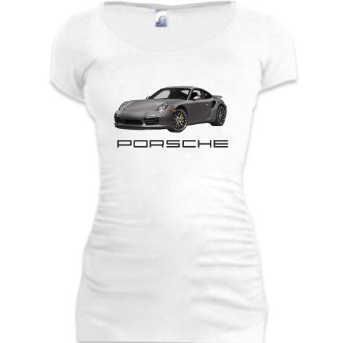 Женская удлиненная футболка Porsche 911
