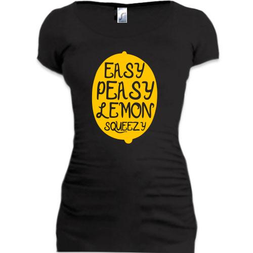 Женская удлиненная футболка Easy Peasy Lemon Squeezy
