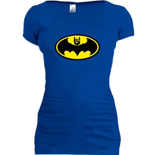 Женская удлиненная футболка bat rock