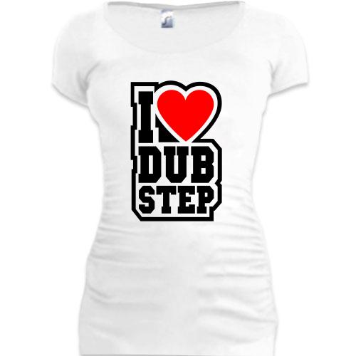 Подовжена футболка I love dub step