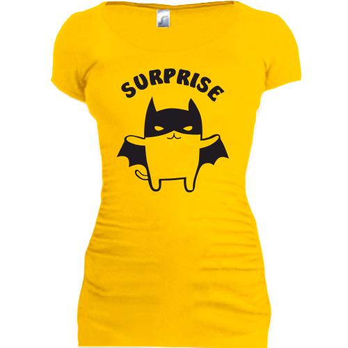 Женская удлиненная футболка Кот-бэтмен