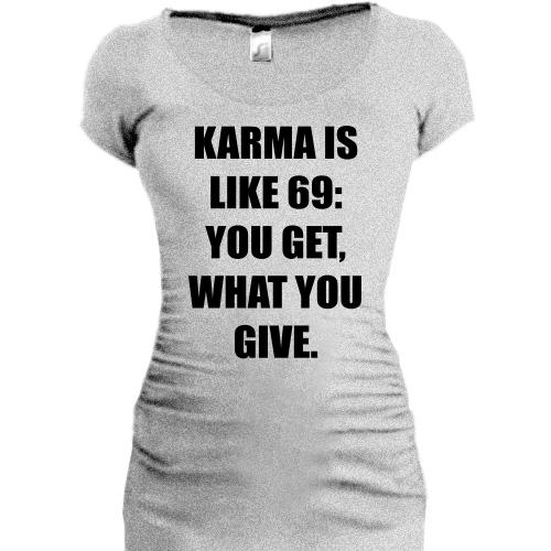 Женская удлиненная футболка Karma