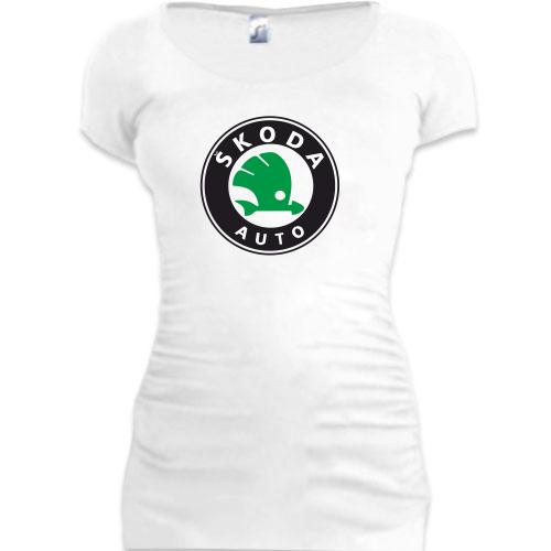 Женская удлиненная футболка Skoda