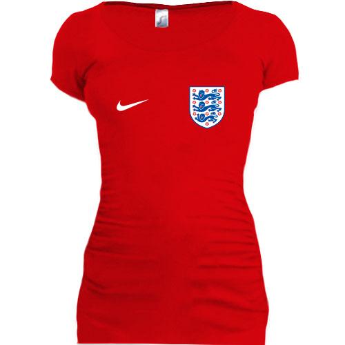 Женская удлиненная футболка Сборная Англии по футболу