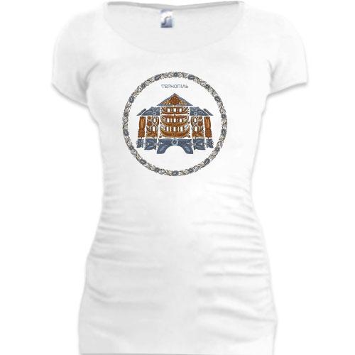 Женская удлиненная футболка Тернополь (UCU)