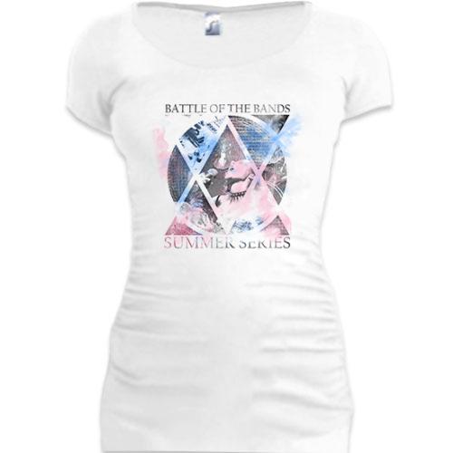 Женская удлиненная футболка Battle of the bands