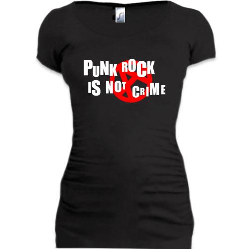 Женская удлиненная футболка Punk rock is not crime