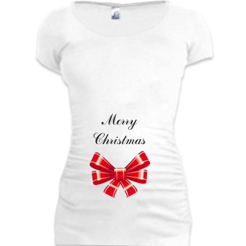 Женская удлиненная футболка Merry Christmas