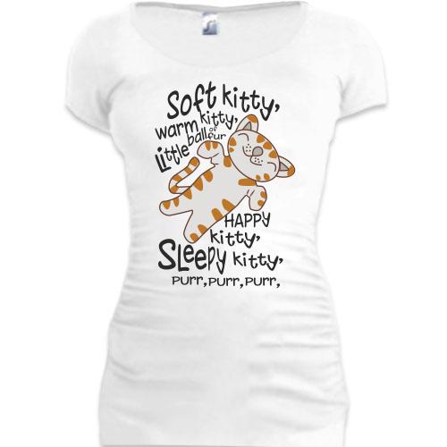 Женская удлиненная футболка Soft kitty