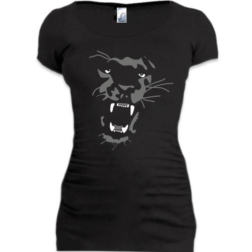 Женская удлиненная футболка с пантерой (2)