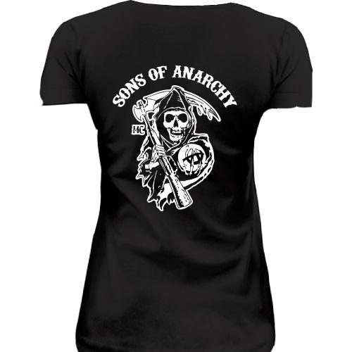 Женская удлиненная футболка Сыны анархии