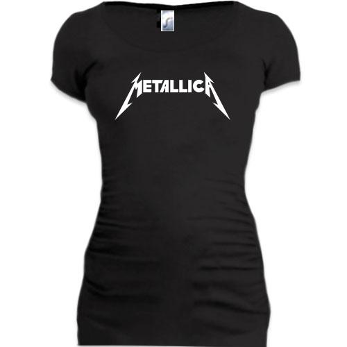 Женская удлиненная футболка Metallica