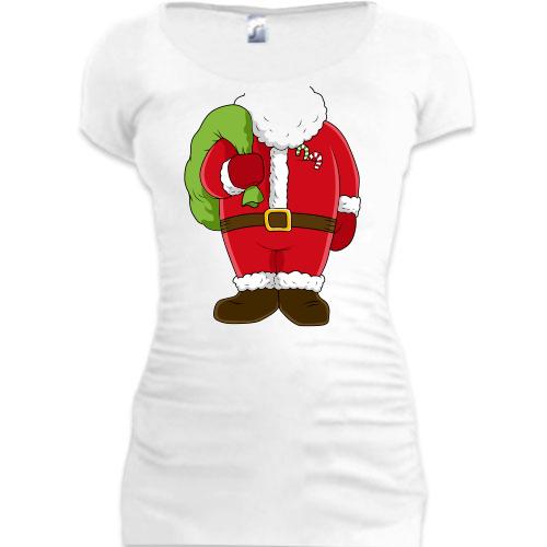 Женская удлиненная футболка Я - Санта Клаус (2)
