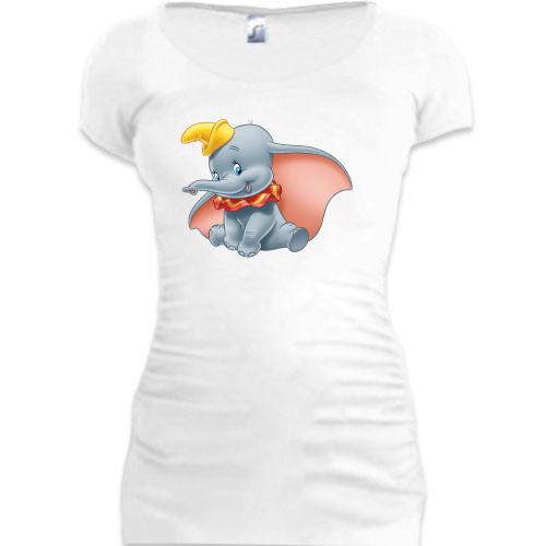 Женская удлиненная футболка со слоненком Дамбо